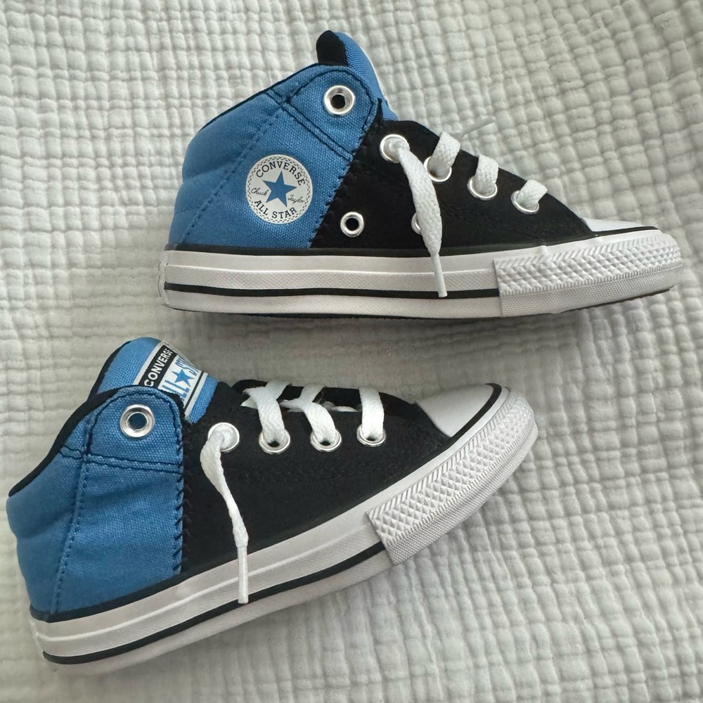 Converse Black and Blue Canvas High-Top Sneakers